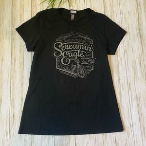 Harley Davidson Screaming Eagle black tee large